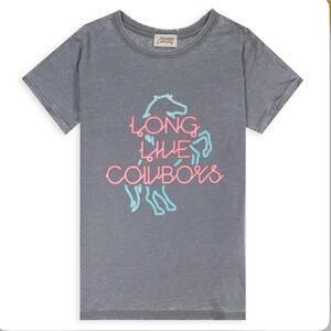 Refined Canvas Long Live Cowboys Grey Wash T-shirt Women’s Small Tee NWT Top